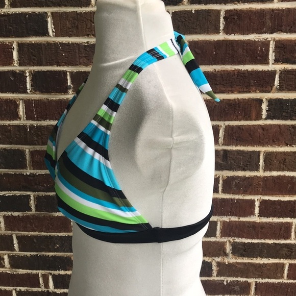 A.N.A. Aqua stripe Bikini top, Sz 12 NWT - Picture 4 of 6